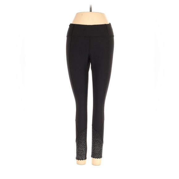 Lululemon Tight Stuff Tight Leggings | Pants | Black Scalloped Hem Reflective 4 - Picture 1 of 3